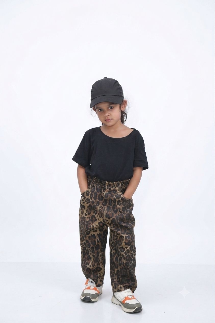 Little Leopard Black Pants