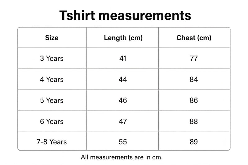 Size chart for Need A Snack Graphic Tee